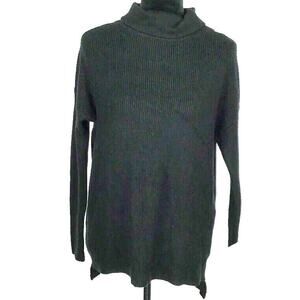 Devotion by Cyrus Ribbed Cowl/Mock Neck Pullover Sweater Sz Large in Black NWT